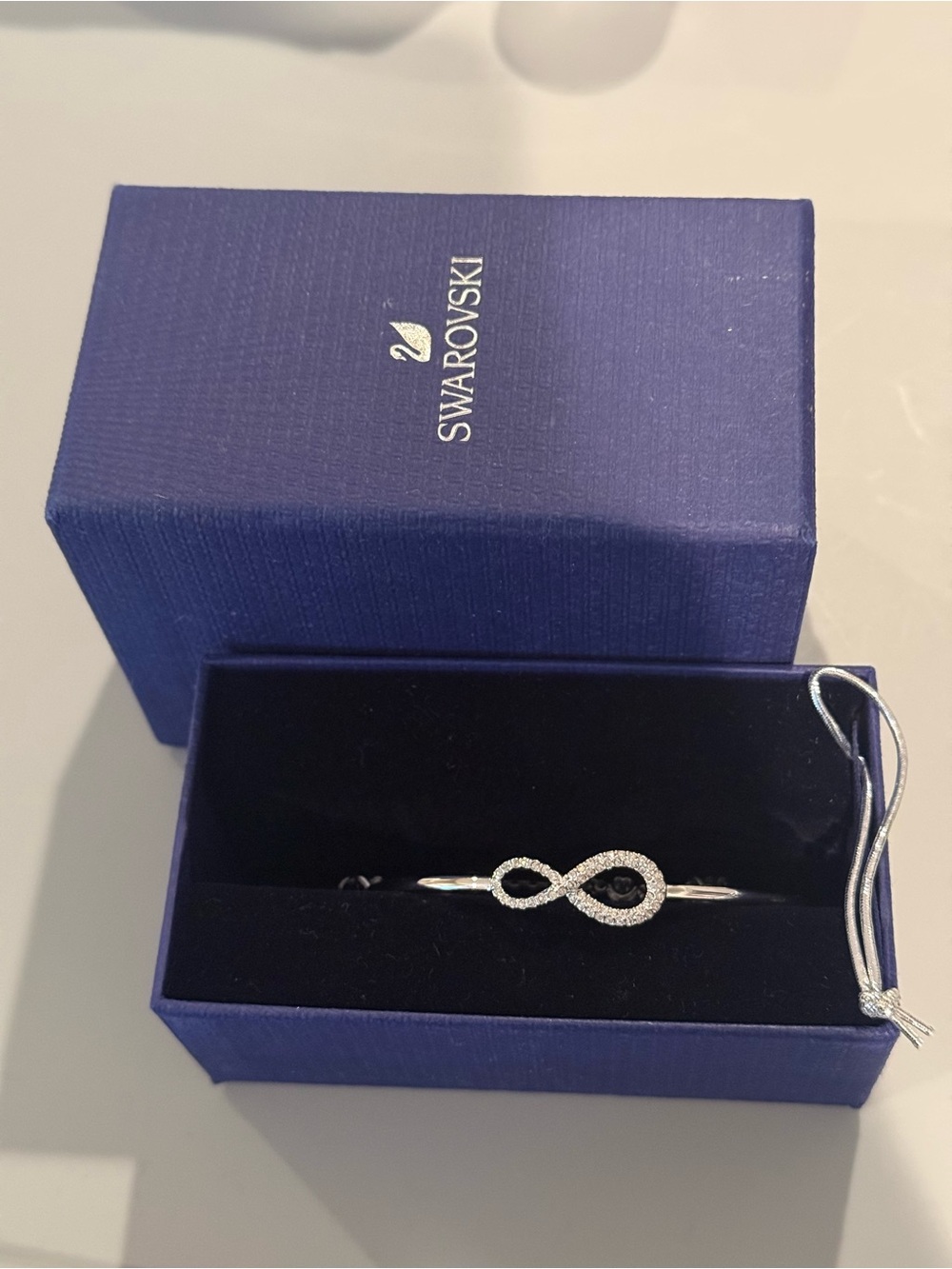Swarovski Silver Infinity Crystal Bangle